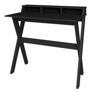 Mesa Escrivaninha Escritorio 3 Nichos 90 cm Preto Artany