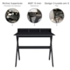 Mesa Escrivaninha Escritorio 3 Nichos 90 cm Preto Artany