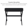 Mesa Escrivaninha Escritorio 3 Nichos 90 cm Preto Artany