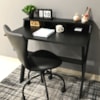 Mesa Escrivaninha Escritorio 3 Nichos 90 cm Preto Artany