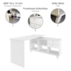 Mesa Escrivaninha Escritorio Em L 2 Gavetas 5 Nichos 145X128 cm Branco Artany
