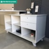 Mesa Escrivaninha Escritorio Em L 2 Gavetas 5 Nichos 145X128 cm Branco Artany
