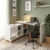 Mesa Escrivaninha Escritorio Em L 2 Gavetas 5 Nichos 145X128 cm Branco Artany