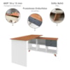 Mesa Escrivaninha Escritorio Em L 2 Gavetas 5 Nichos 145X128 cm Freijo Grafito Branco Artany