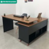 Mesa Escrivaninha Escritorio Em L 2 Gavetas 5 Nichos 145X128 cm Freijo Preto Artany