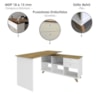 Mesa Escrivaninha Escritorio Em L 2 Gavetas 5 Nichos 145X128 cm Olmo Branco Artany