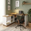 Mesa Escrivaninha Escritorio Em L 2 Gavetas 5 Nichos 145X128 cm Olmo Branco Artany