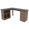 Mesa Escrivaninha Escritorio Em L 3 Nichos 3 Gavetas 154X116 cm Ipe Preto Artany