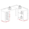 Mesa Escrivaninha Escritorio Em L 3 Nichos 3 Gavetas 154X116 cm Ipe Preto Artany