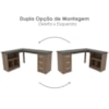 Mesa Escrivaninha Escritorio Em L 3 Nichos 3 Gavetas 154X116 cm Ipe Preto Artany