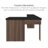 Mesa Escrivaninha Escritorio Em L 3 Nichos 3 Gavetas 154X116 cm Ipe Preto Artany