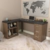 Mesa Escrivaninha Escritorio Em L 3 Nichos 3 Gavetas 154X116 cm Ipe Preto Artany