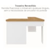 Mesa Escrivaninha Escritorio Em L 3 Nichos 3 Gavetas 154X116 cm Olmo Branco Artany