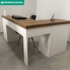 Mesa Escrivaninha Escritorio Em L 3 Nichos 3 Gavetas 154X116 cm Olmo Branco Artany