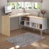 Mesa Escrivaninha Escritorio Em L 5 Nichos 1 Porta 137X136 cm Carvalho Branco Artany
