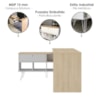 Mesa Escrivaninha Escritorio Em L 5 Nichos 1 Porta 137X136 cm Carvalho Branco Artany