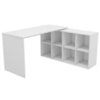 Mesa Escrivaninha Escritorio Em L 8 Nichos 140X130 cm Branco Artany
