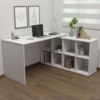Mesa Escrivaninha Escritorio Em L 8 Nichos 140X130 cm Branco Artany