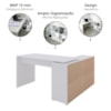 Mesa Escrivaninha Escritorio Em L 8 Nichos 140X130 cm Branco Artany