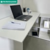 Mesa Escrivaninha Escritorio Em L 8 Nichos 140X130 cm Branco Artany