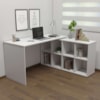 Mesa Escrivaninha Escritorio Em L 8 Nichos 140X130 cm Branco Artany
