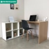 Mesa Escrivaninha Escritorio Em L 8 Nichos 140X130 cm Carvalho Branco Artany