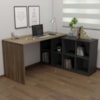 Mesa Escrivaninha Escritorio Em L 8 Nichos 140X130 cm Ipe Preto Artany