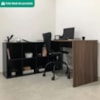 Mesa Escrivaninha Escritorio Em L 8 Nichos 140X130 cm Ipe Preto Artany