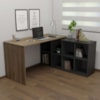 Mesa Escrivaninha Escritorio Em L 8 Nichos 140X130 cm Ipe Preto Artany