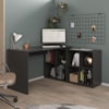Mesa Escrivaninha Escritorio Em L 8 Nichos 140X130 cm Preto Artany