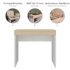 Mesa Escrivaninha Escritorio Tampo Com Abertura 85 cm Carvalho Branco Artany