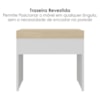 Mesa Escrivaninha Escritorio Tampo Com Abertura 85 cm Carvalho Branco Artany