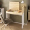 Mesa Escrivaninha Escritorio Tampo Com Abertura 85 cm Carvalho Branco Artany
