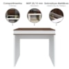 Mesa Escrivaninha Escritorio Tampo Com Abertura 85 cm Ipe Branco Artany