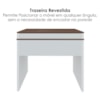 Mesa Escrivaninha Escritorio Tampo Com Abertura 85 cm Ipe Branco Artany