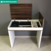 Mesa Escrivaninha Escritorio Tampo Com Abertura 85 cm Ipe Branco Artany