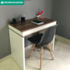 Mesa Escrivaninha Escritorio Tampo Com Abertura 85 cm Ipe Branco Artany