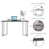 Mesa Escrivaninha Escritorio Versatil 135 cm P1069 Grafite Preto PP Milani Store