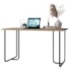 Mesa Escrivaninha Escritorio Versatil 135 cm P1069 Oak Preto PP Milani Store