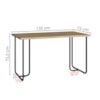 Mesa Escrivaninha Escritorio Versatil 135 cm P1069 Oak Preto PP Milani Store