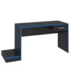 Mesa Escrivaninha Gamer 1 Gaveta 160 cm Preto Azul ARLY