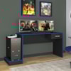 Mesa Escrivaninha Gamer 1 Gaveta 160 cm Preto Azul ARLY
