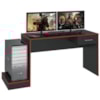 Mesa Escrivaninha Gamer 1 Gaveta 160 cm Preto Vermelho ARLY