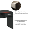 Mesa Escrivaninha Gamer 1 Gaveta 160 cm Preto Vermelho ARLY