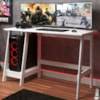 Mesa Escrivaninha Gamer 2 Pateleiras 120 cm MC190 Branco Dtall