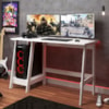 Mesa Escrivaninha Gamer 2 Pateleiras 120 cm MC190 Branco Dtall