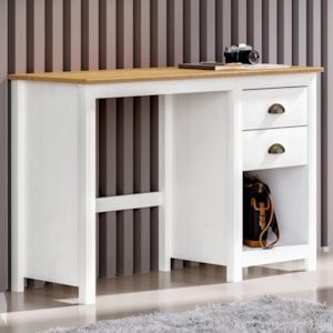 Mesa Escrivaninha Madeira Maciça 110 cm 9138 Branco Freijo Milani Store