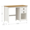 Mesa Escrivaninha Madeira Maciça 110 cm 9138 Branco Freijo Milani Store