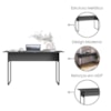 Mesa Escrivaninha Office 135 cm P1070 Grafite Preto PP Milani Store