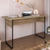 Mesa Escrivaninha Office 135 cm P1070 Oak Preto PP Milani Store